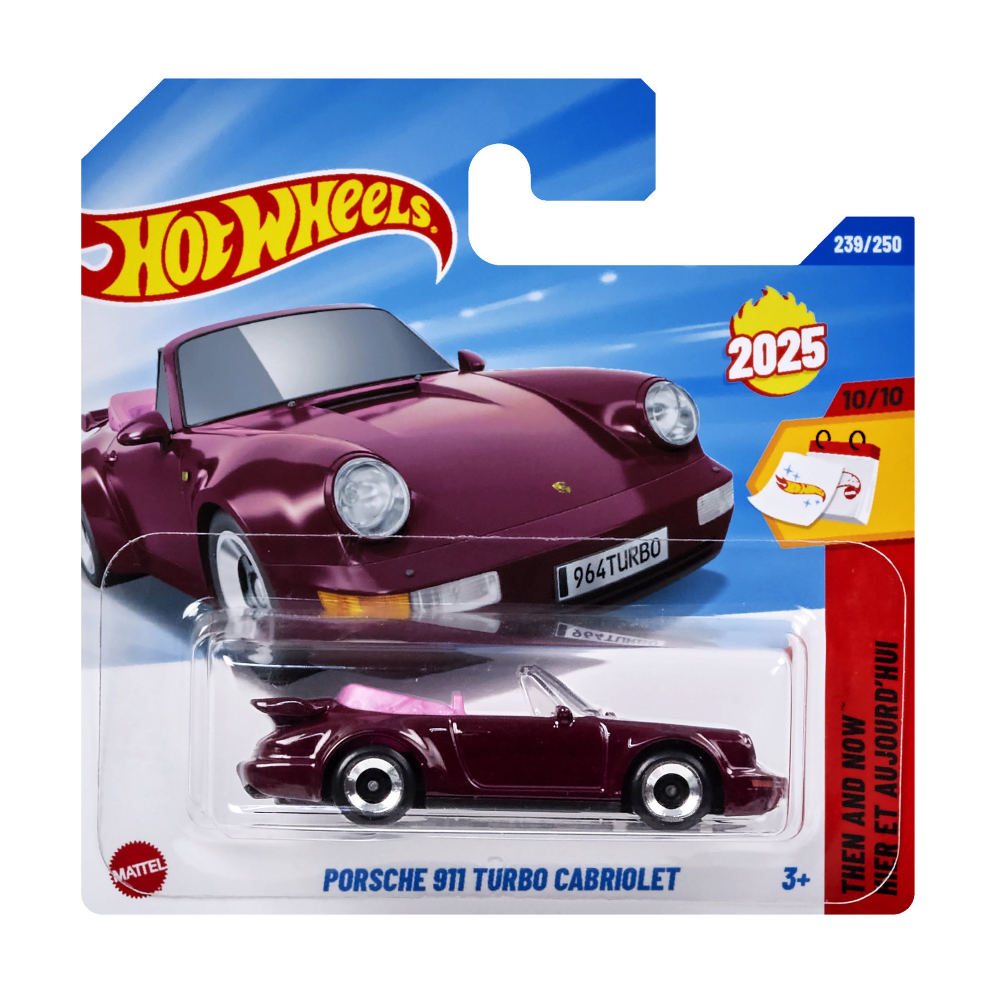

Базовий автомобіль Hot Wheels Porsche 911 Turbo Cabriolet, бордовий, від 3 років, 11*3.5*11 см (5785)