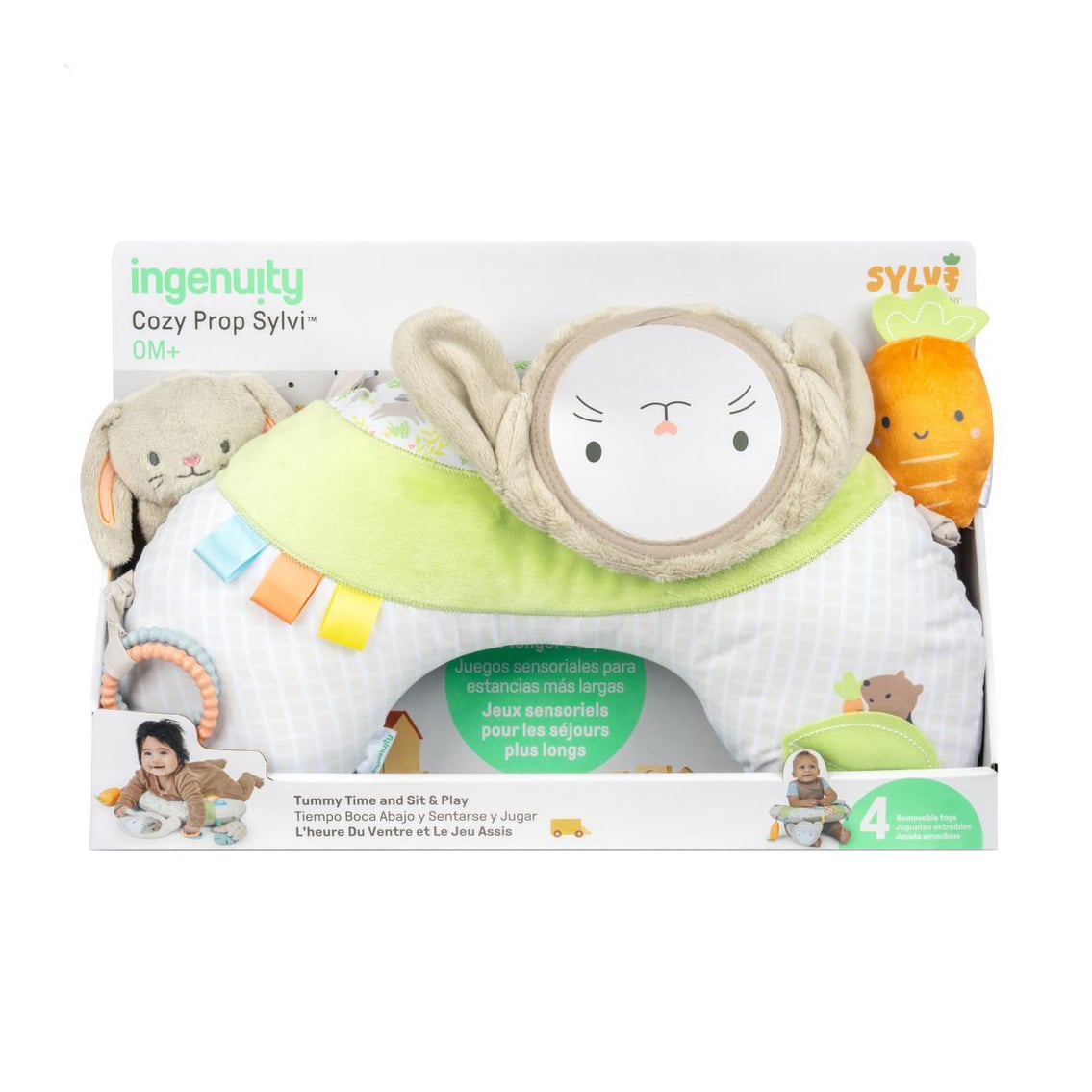 

Дитяча розвивальна подушка з іграшками Ingenuity Cozy Prop Sylvi від народження (17328)