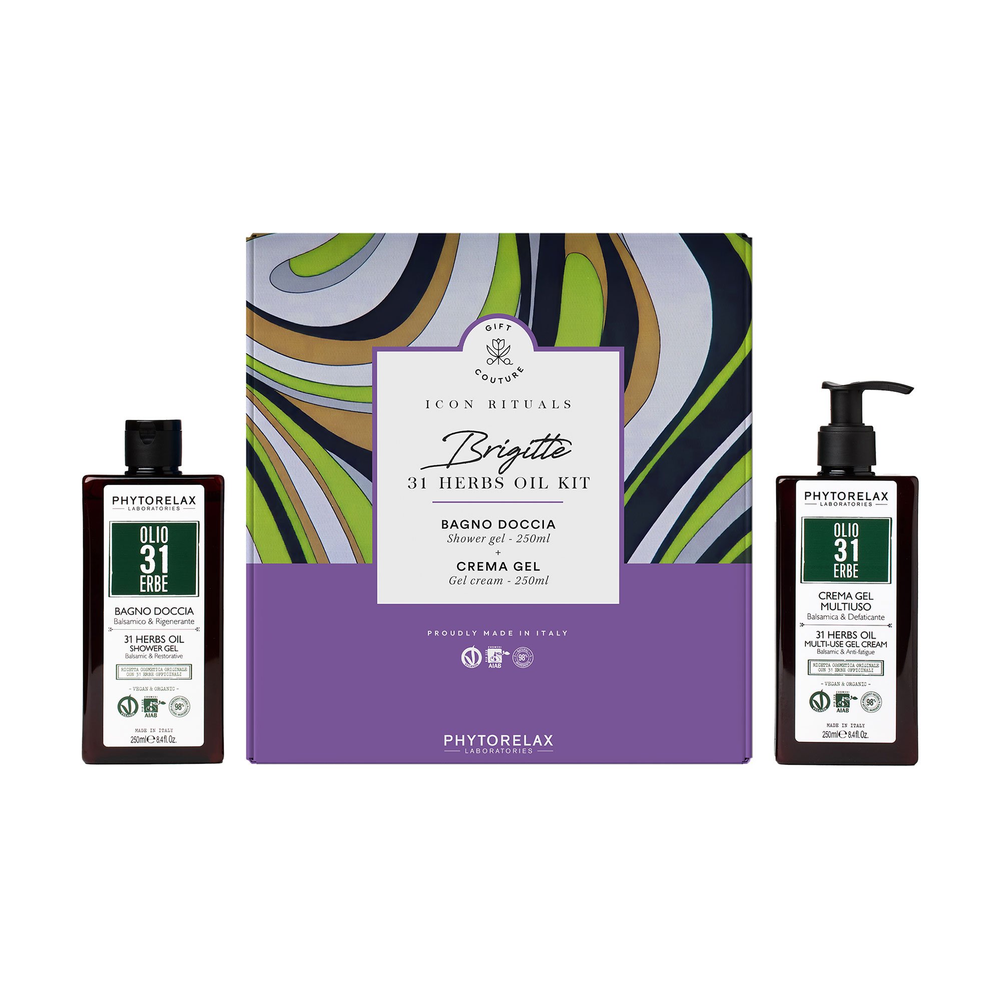 

Набір для тіла Phytorelax Laboratories Icon Rituals Brigitte 31 Herbs Oil Kit (гель для душу, 250 мл + крем-гель для тіла, 250 мл)