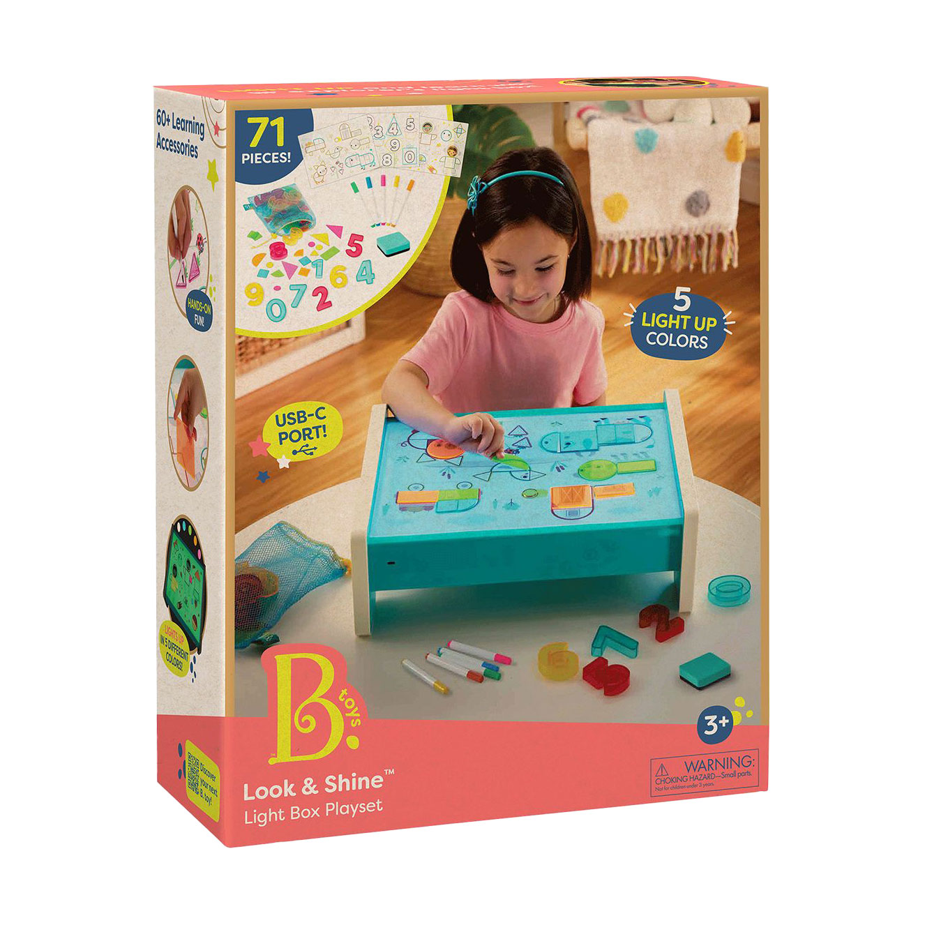 

Дитячий навчальний набір Battat Look & Shine Світло відкриттів, зі світловим центром, від 3 років, 71 елемент (BX2604Z)