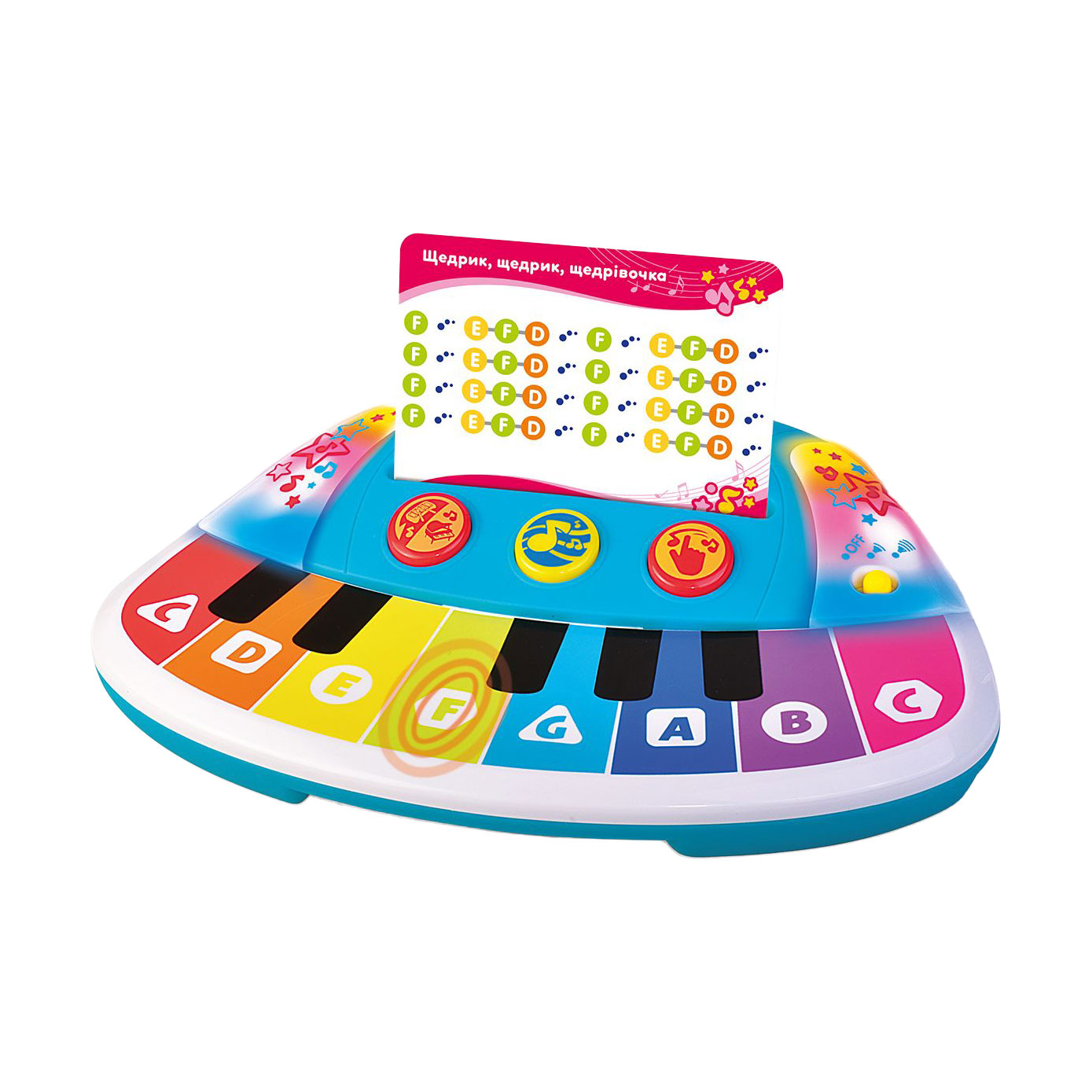 

Дитяче піаніно Kiddi Smart Кольорові нотки, зі світлом, від 1 року (4514T-KS)