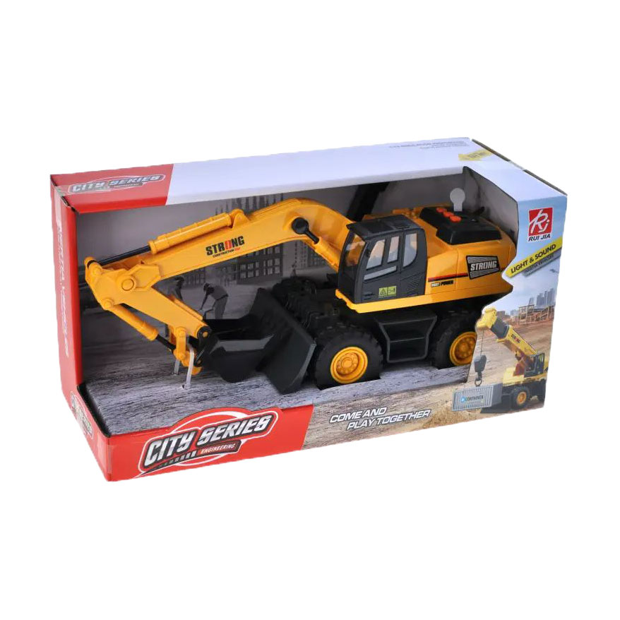 

Дитяча іграшка YG Toys Екскаватор інерційний, озвучена, зі світлом, в коробці, від 3 років, 35.5*17.7*12.5 см (RJ9810A)