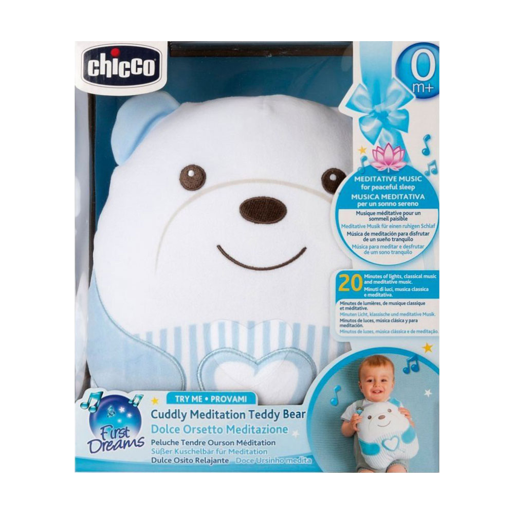 

М'яка музична іграшка-нічник Chicco Заспокійливе ведмежа, Блакитна, з народження (12266.20)