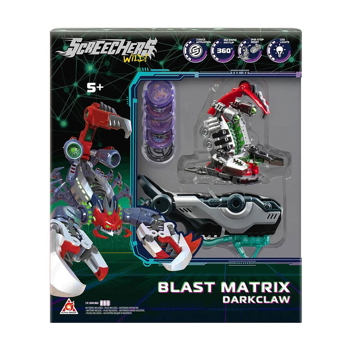 

Ігровий набір Screechers Wild! S5 L2 Дарккло, 9*12*9 см, від 5 років, 9 деталей (EU686123)