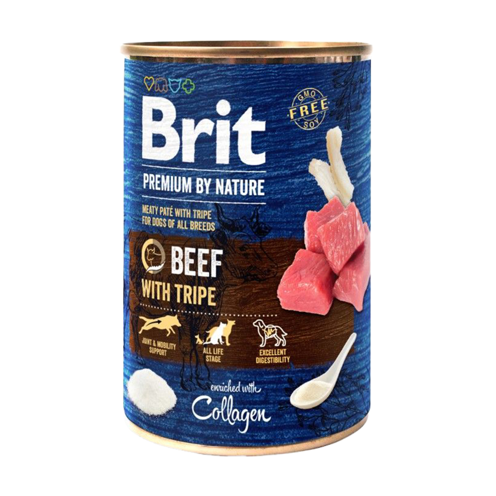 

Вологий корм для собак Brit Premium by Nature з яловичиною та тельбухами, 400 г