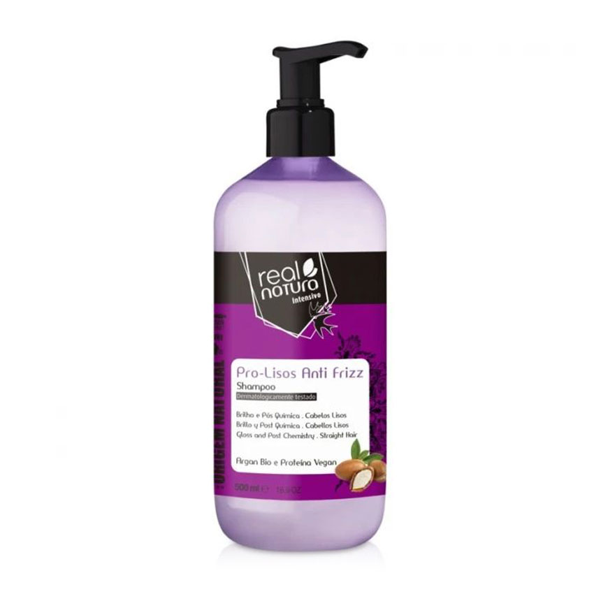

Шампунь для блиску та гладкості волосся Real Natura Sem Sal Pro-Lisos Anti Frizz Argan, 500 мл