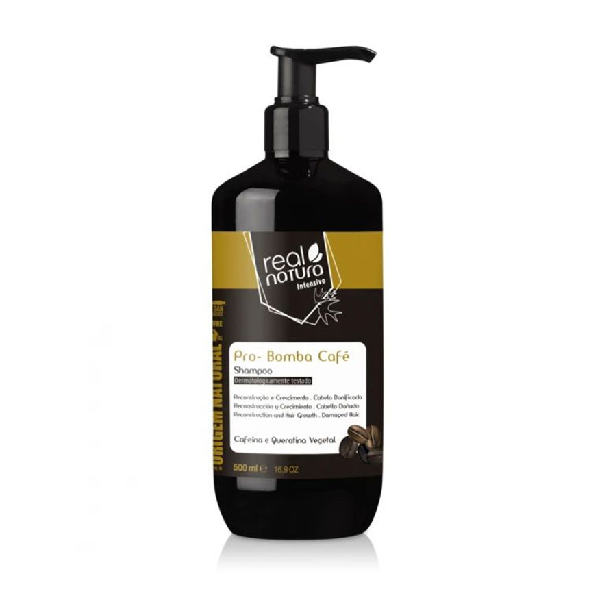 

Шампунь для відновлення та росту волосся Real Natura Sem Sal Pro-Reparacao Bomba Cafe, 500 мл