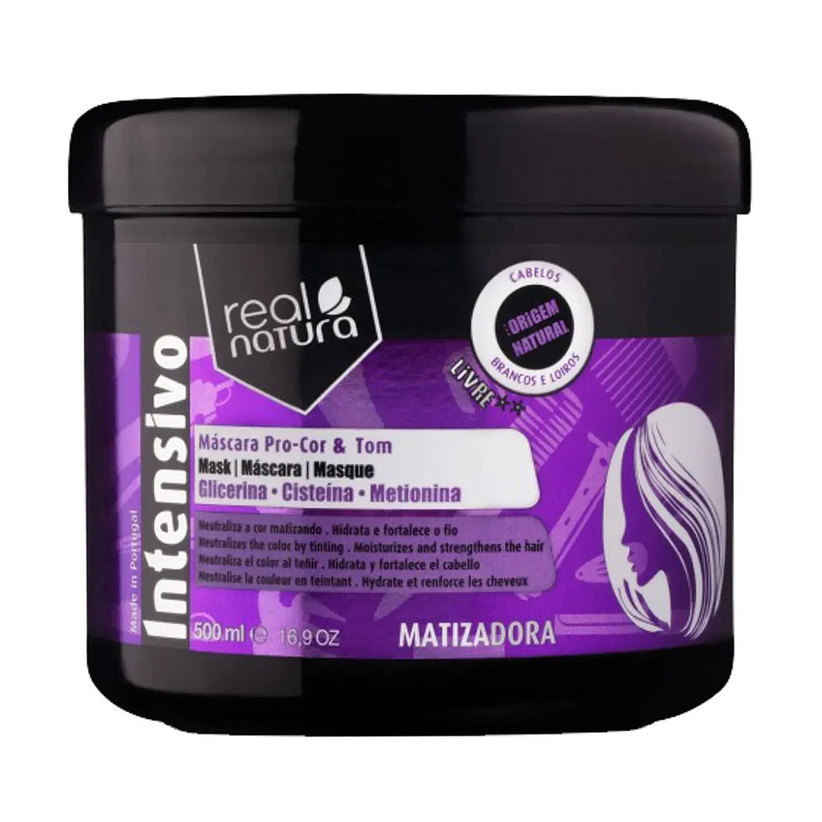 

Маска для нейтралізації жовтого відтінку волосся Real Natura Sem Sal Pro-Cor & Tom Matizante, 500 мл