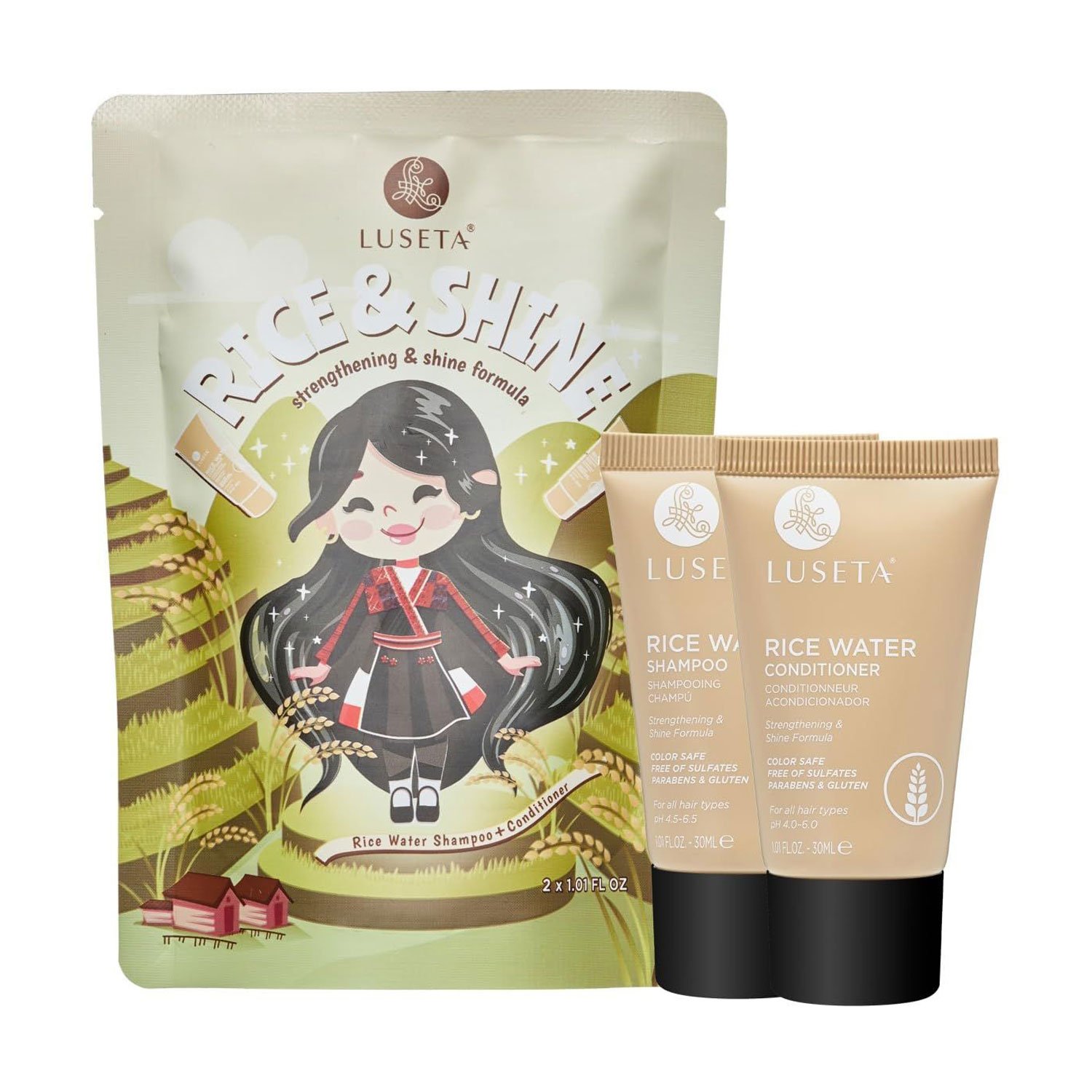 

Набір для волосся Luseta Rice Water (шампунь, 30 мл + кондиціонер, 30 мл)