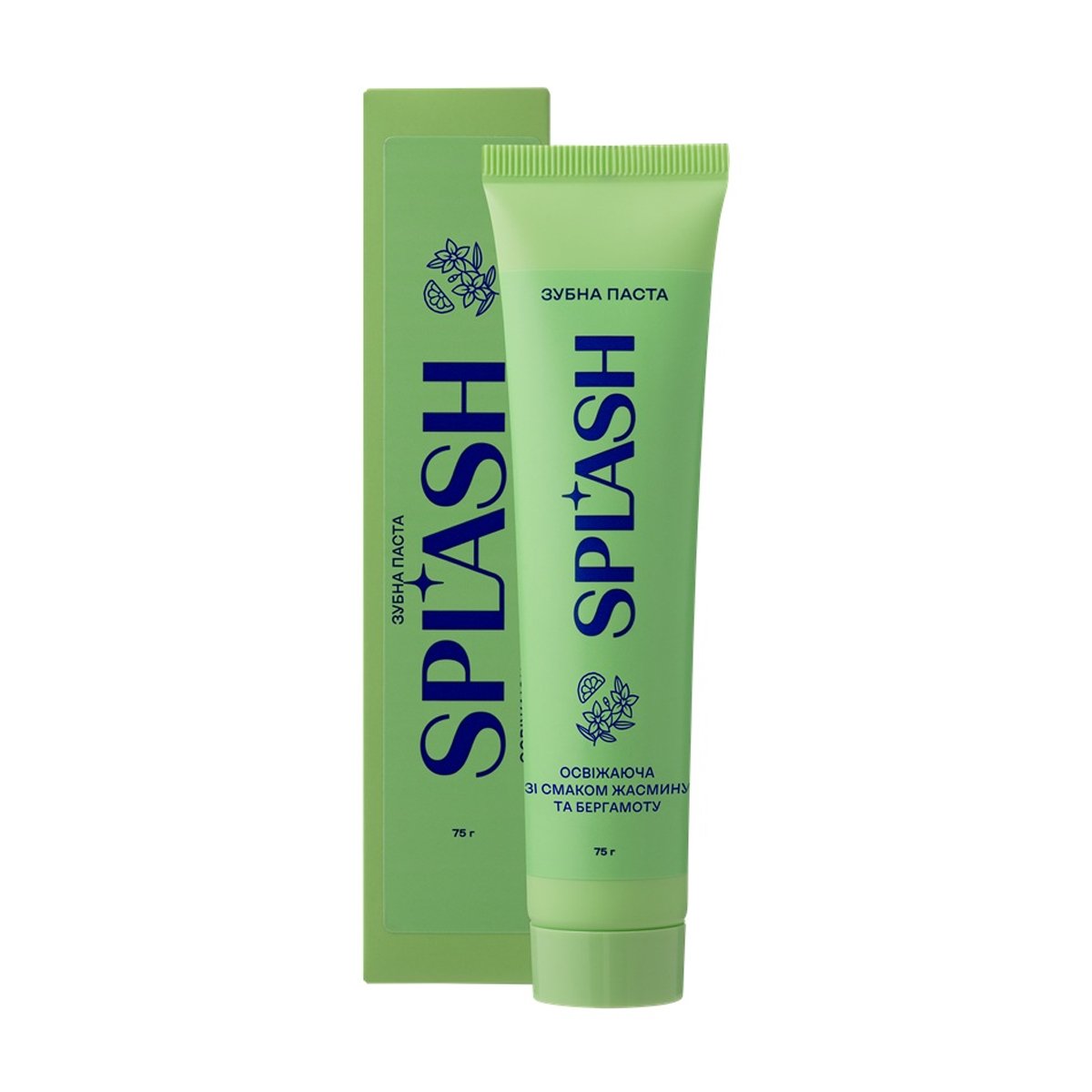 

Освіжальна зубна паста Splash зі смаком жасмину та бергамоту, 75 г
