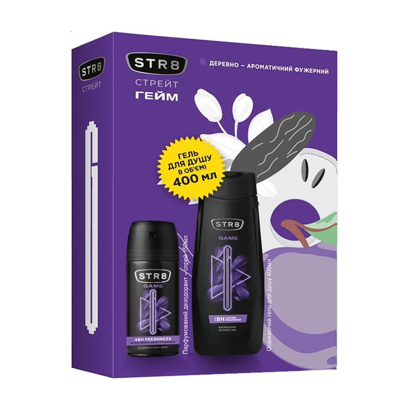 

Чоловічий подарунковий набір STR8 Game (дезодорант-спрей, 150 мл + гель для душу, 400 мл)