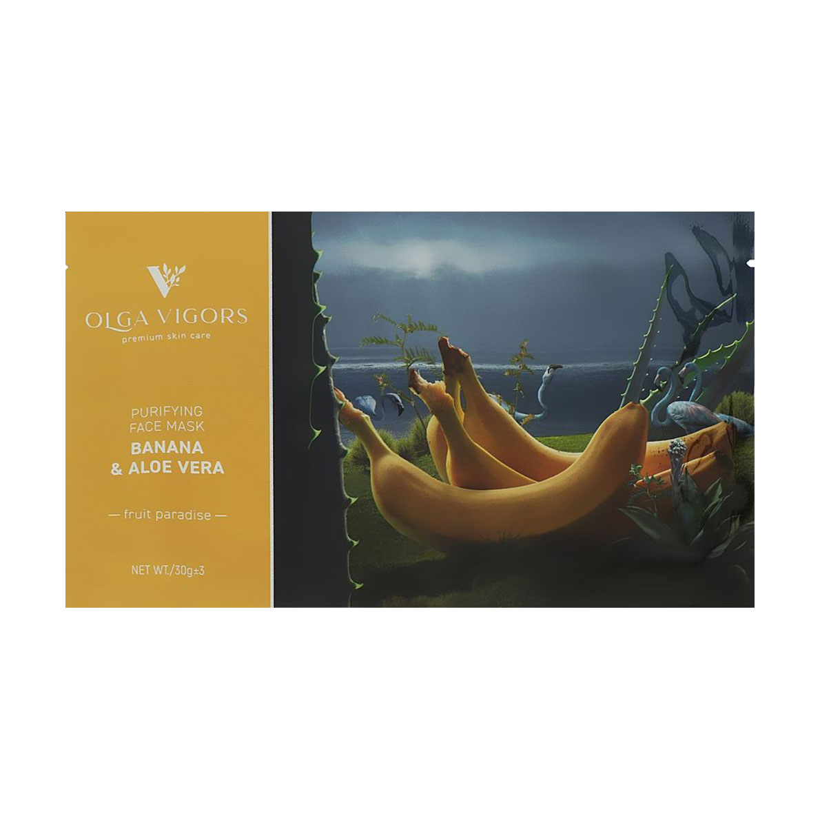

Очищувальна тканинна маска для обличчя Vigor Purifying Face Mask Банан і алое вера, 30 г