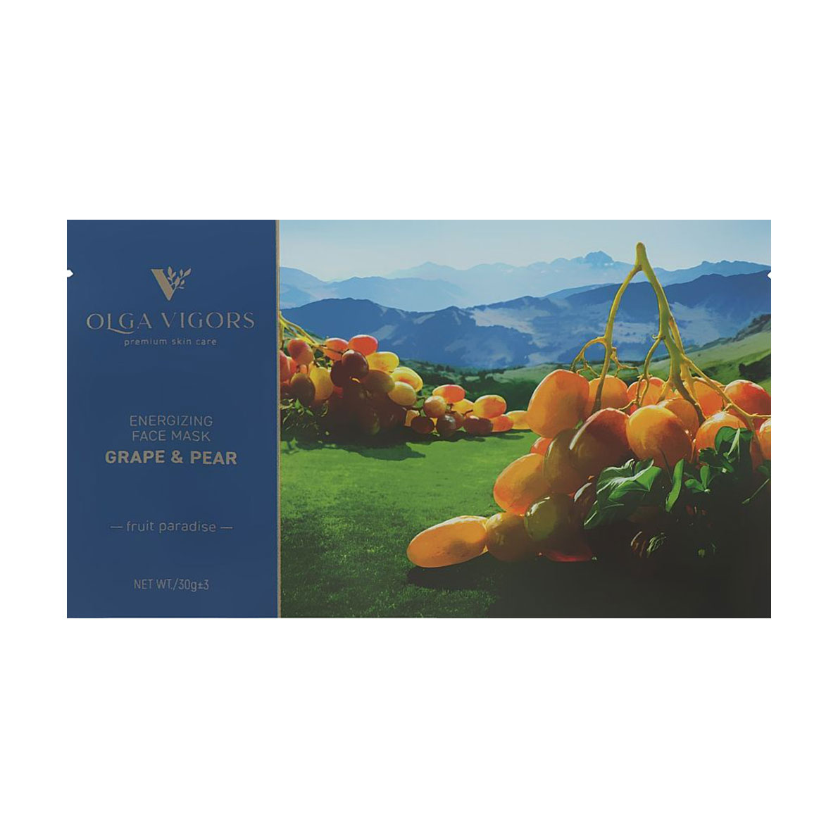 

Активізувальна тканинна маска для обличчя Vigor Energizing Face Mask Виноград і груша, 30 г