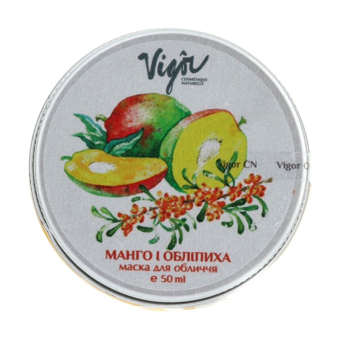 

Живильна та заспокійлива маска для обличчя Vigor Nourishing & Whitening Facial Mask Манго та обліпиха, 50 мл