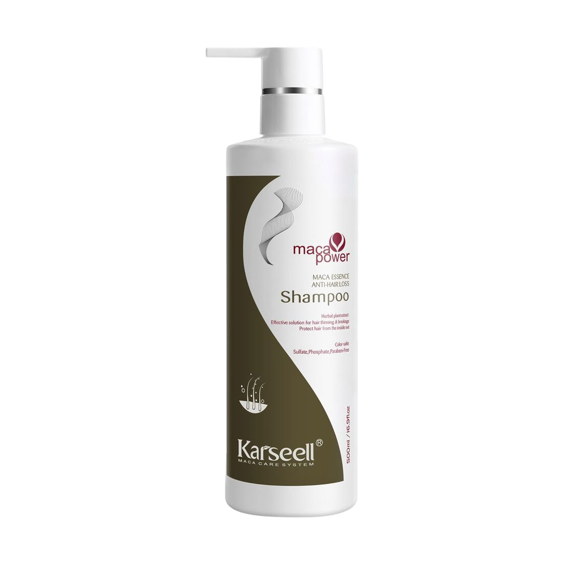 

Шампунь Karseell Maca Power Maca Essence Anti-Hair Loss Shampoo проти випадіння волосся, 500 мл