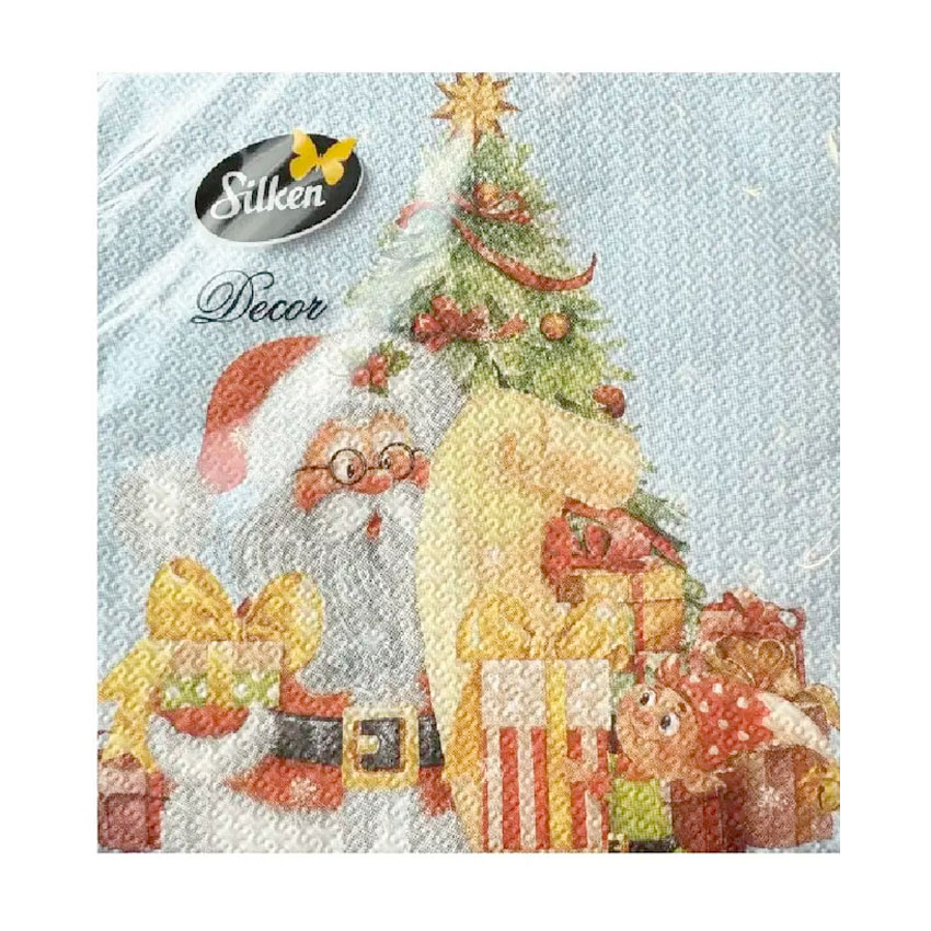 

Серветки новорічні паперові Silken Подарунки від Санти, 2 шарові, 33*33 см, 12 шт