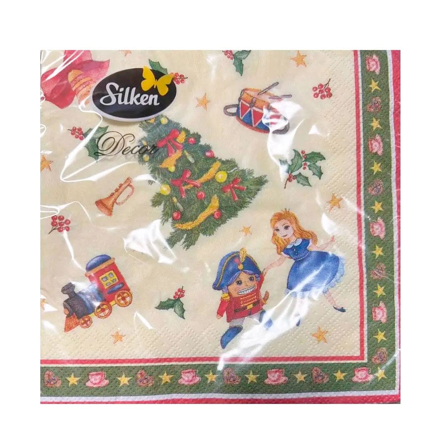 

Серветки новорічні паперові Silken Лускунчик, 3 шарові, 33*33 см, 18 шт