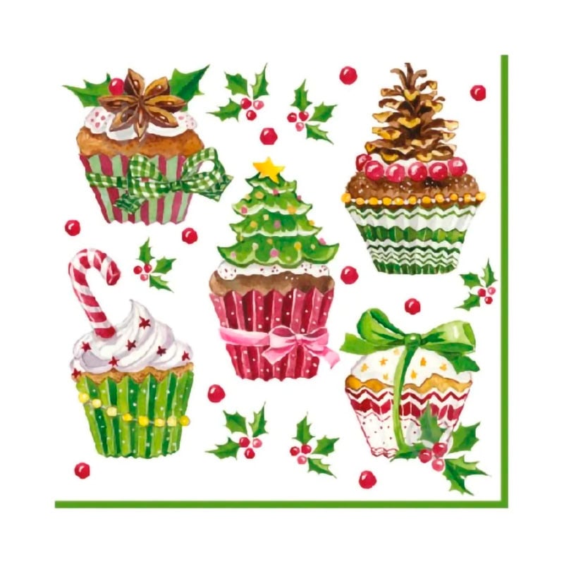 

Серветки новорічні паперові Silken Новорічні тістечка, 3 шарові, 33*33 см, 18 шт