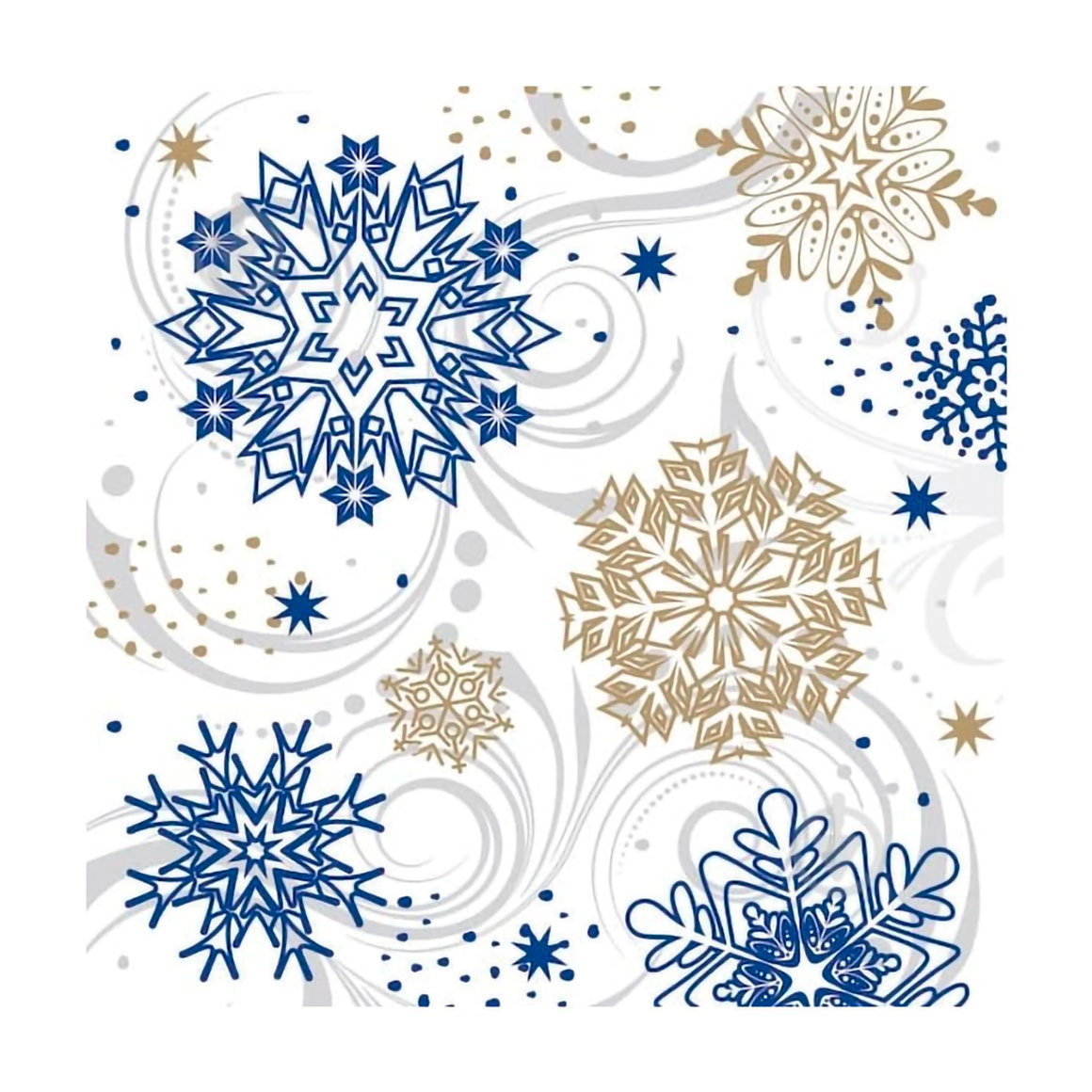 

Серветки новорічні паперові Silken Сніжинка з візерунками, 3 шарові, 33*33 см, 18 шт