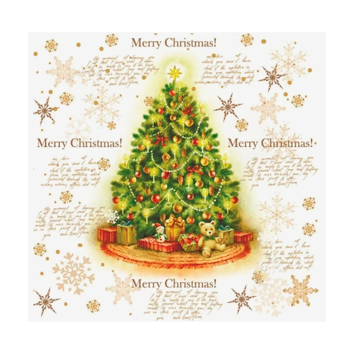 

Серветки новорічні паперові Silken Ялинка Merry Christmas, 3 шарові, 33*33 см, 18 шт