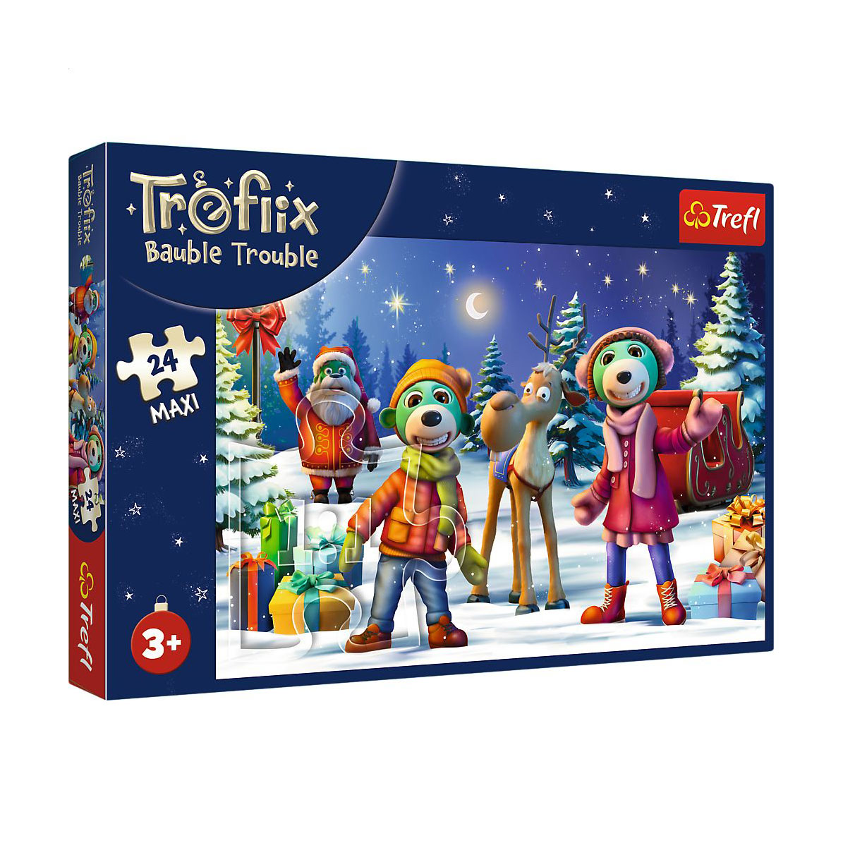 

Пазли Trefl Treflix Bauble Trouble Winter Time with Trefliks Трефліки будують сніговика, від 3 років, 24 елементи (14375)