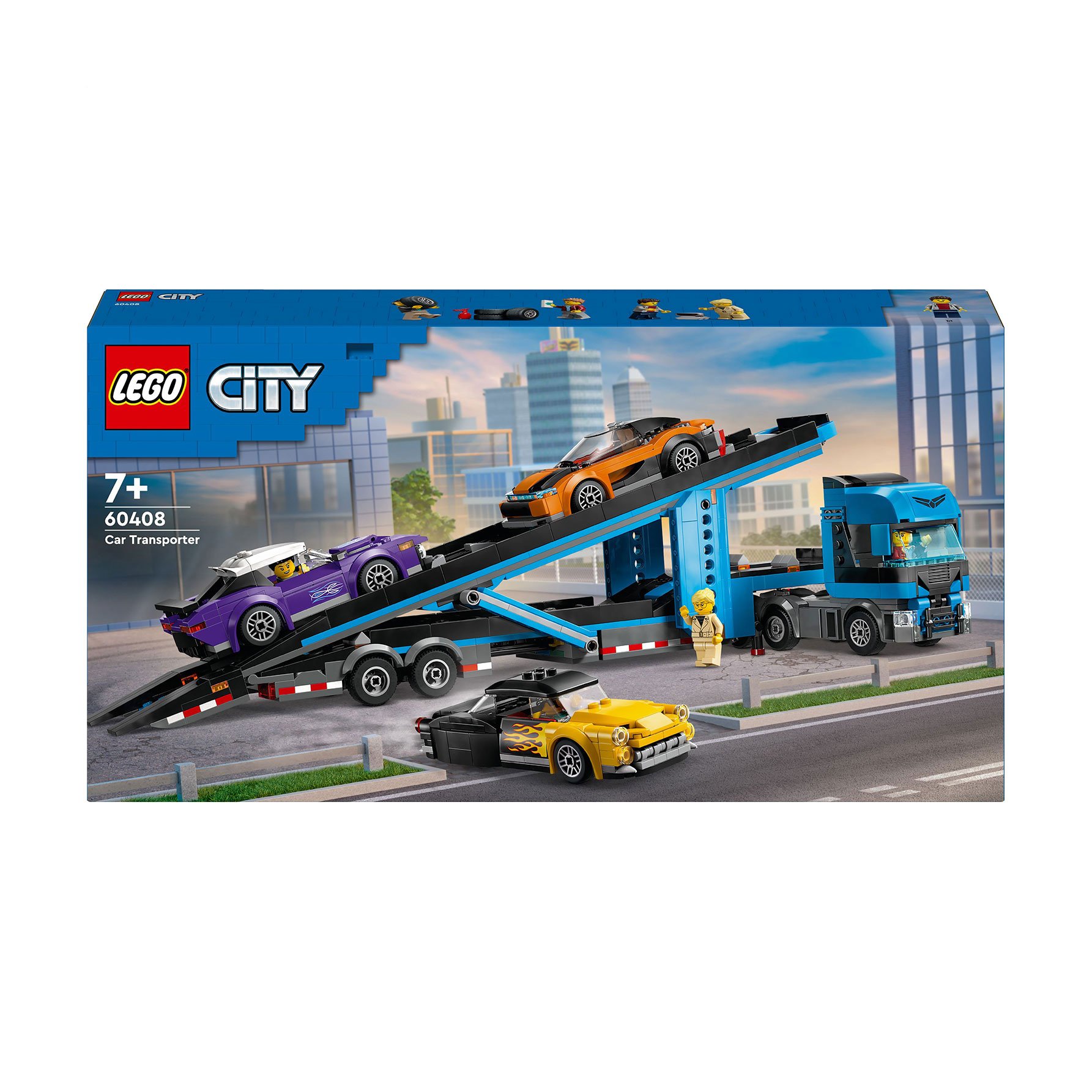 

Конструктор LEGO City Вантажівка-транспортер зі спортивними авто, від 7 років, 998 деталей (60408)