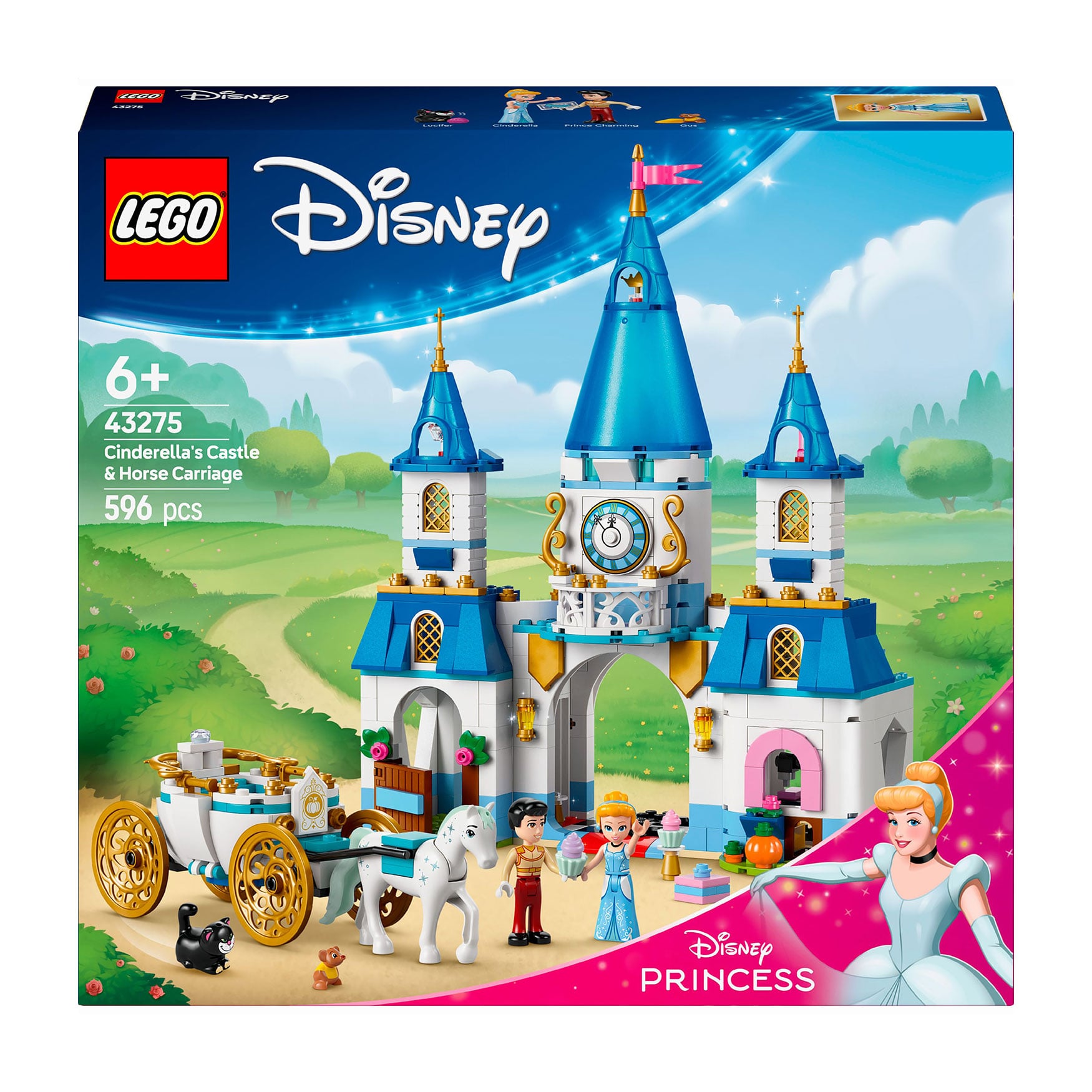 

Конструктор LEGO Disney Princess Замок Попелюшки й карета, від 6 років, 596 деталей (43275)