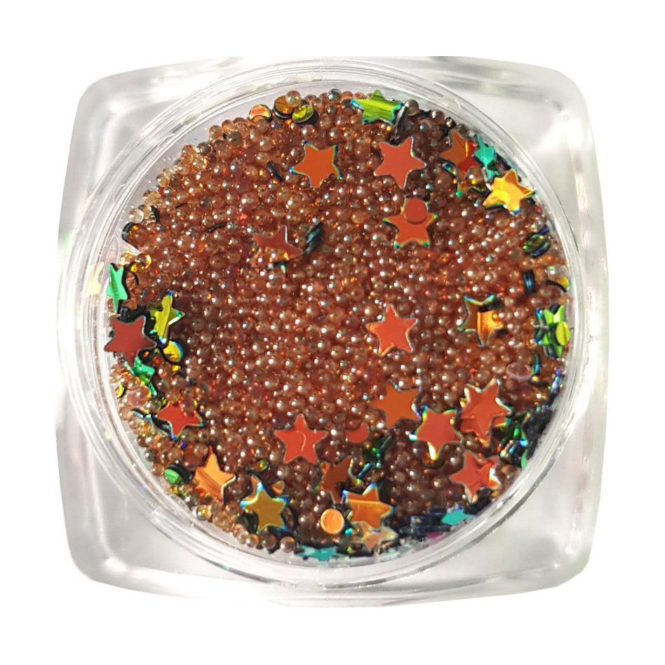 

Бульйонки для декору нігтів Nails Molekula Professional Бронза з декором, 4 г (ML1092)