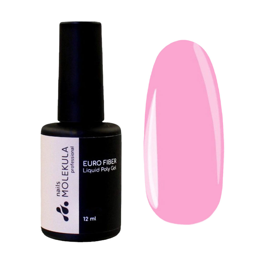 

Моделювальний гель для нігтів Nails Molekula Professional Euro Fiber Liquid Poly Gel FG1203 Pink, 12 мл