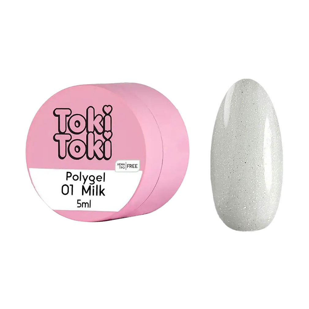 

Полігель для моделювання нігтів Toki Toki Polygel 01 Milk, 5 мл