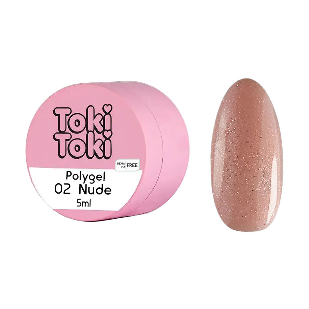 

Полігель для моделювання нігтів Toki Toki Polygel 02 Nude, 5 мл