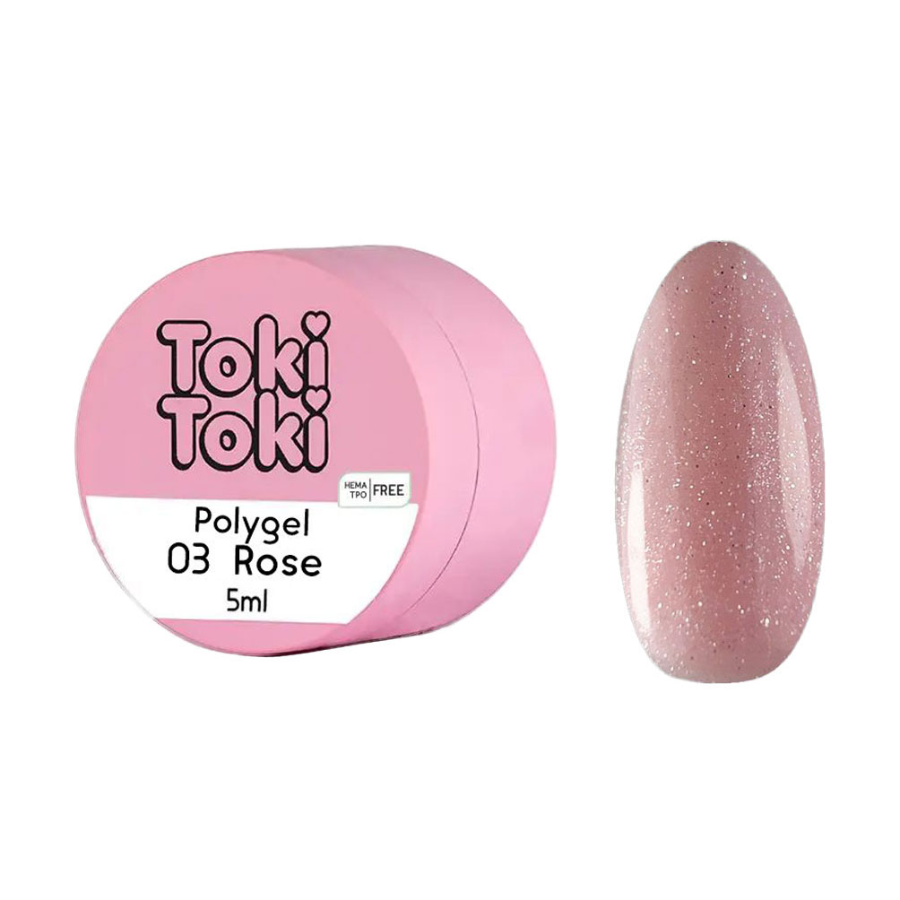 

Полігель для моделювання нігтів Toki Toki Polygel 03 Rose, 5 мл