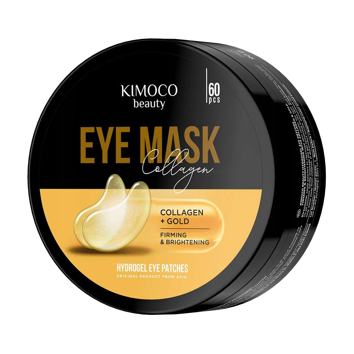

Зміцнювальні та освітлювальні гідрогелеві патчі для шкіри навколо очей Kimoco Beauty Eye Mask Collagen + Gold Hydrogel Eye Paches, 60 шт