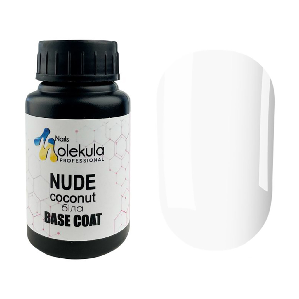 

Камуфлювальна база для гель-лаку Nails Molekula Professional Nude Base Coat, Coconut, 30 мл