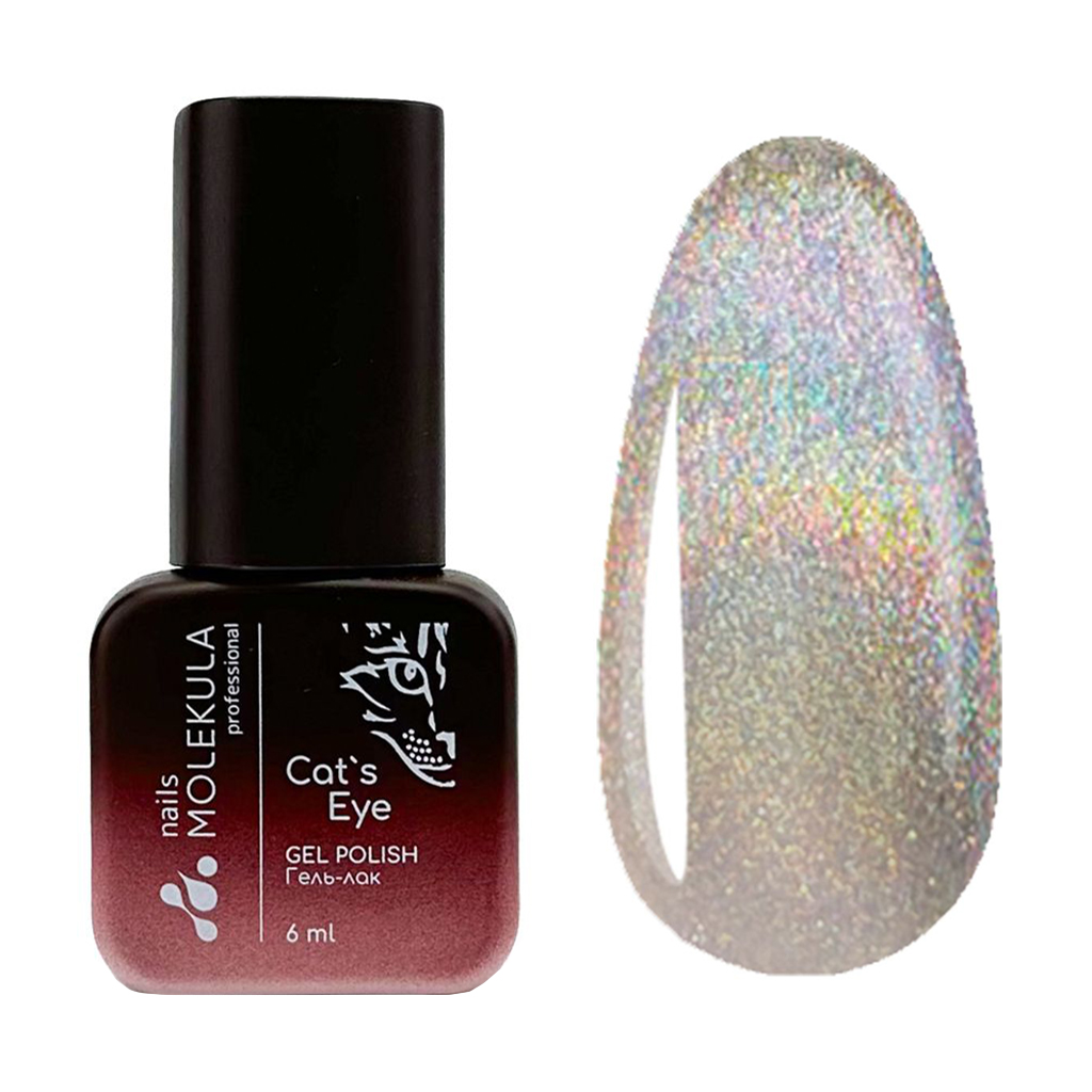 

Гель-лак для нігтів Nails Molekula Professional Holographic Cat's Eye Gel Polish, HC01, 6 мл