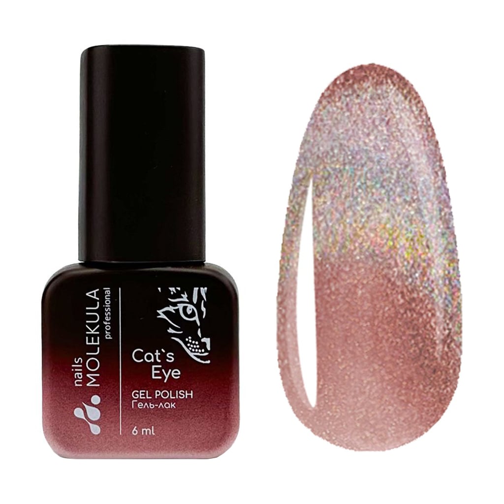 

Гель-лак для нігтів Nails Molekula Professional Holographic Cat's Eye Gel Polish, HC02, 6 мл