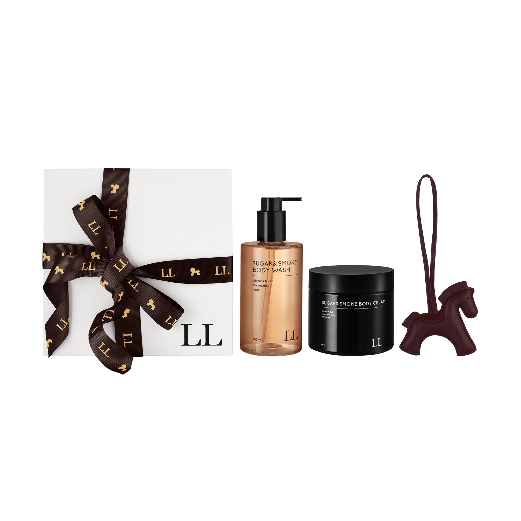 

Лімітований подарунковий набір Love & Loss Make A Wish Sugar & Smoke (гель для душу, 300 мл + крем для тіла, 300 мл + шкіряна підвіска, 1 шт)