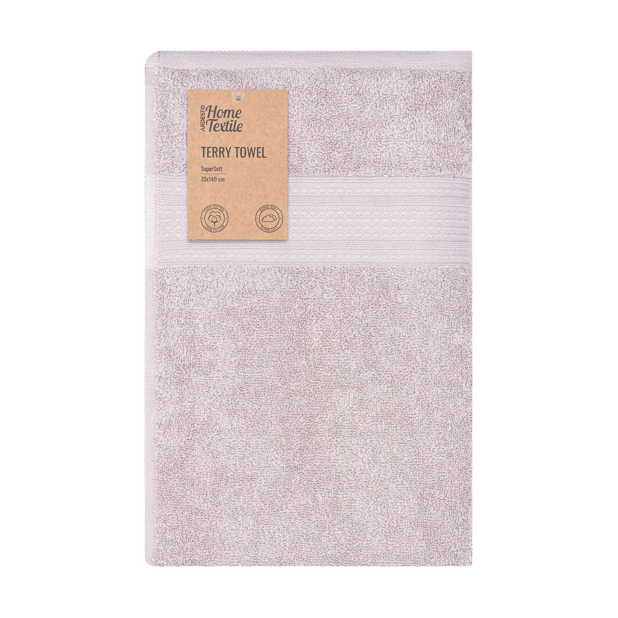 

Махровий рушник Ardesto SuperSoft бежевий, 70*140 см, 1 шт (ART2270NSP)