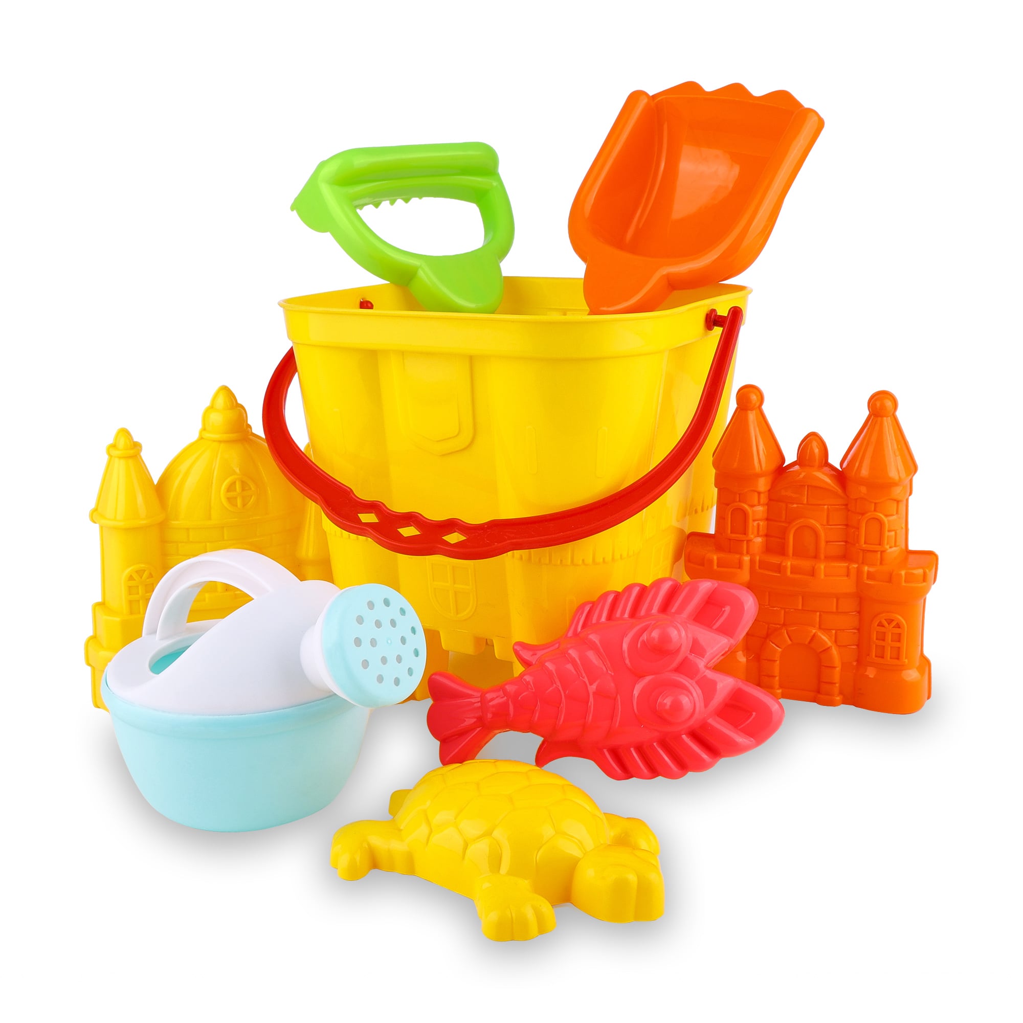 

Набір для гри з піском ranxian Вежа, 8 предметів, жовтий, від 3 років, розміри відерця 15*14 см (RX789-16)