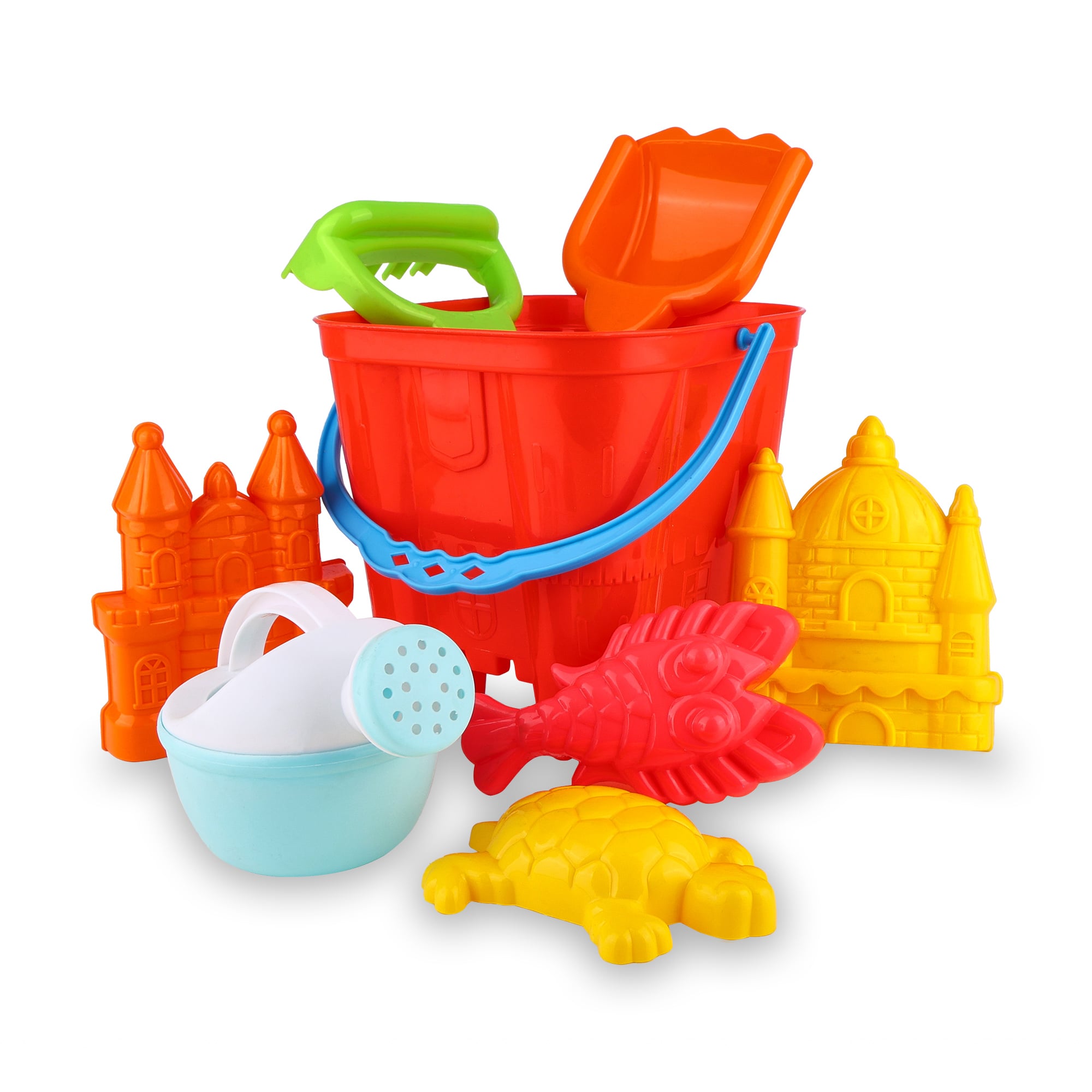 

Набір для гри з піском ranxian Вежа, 8 предметів, червоний, від 3 років, розміри відерця 15*14 см (RX789-16)