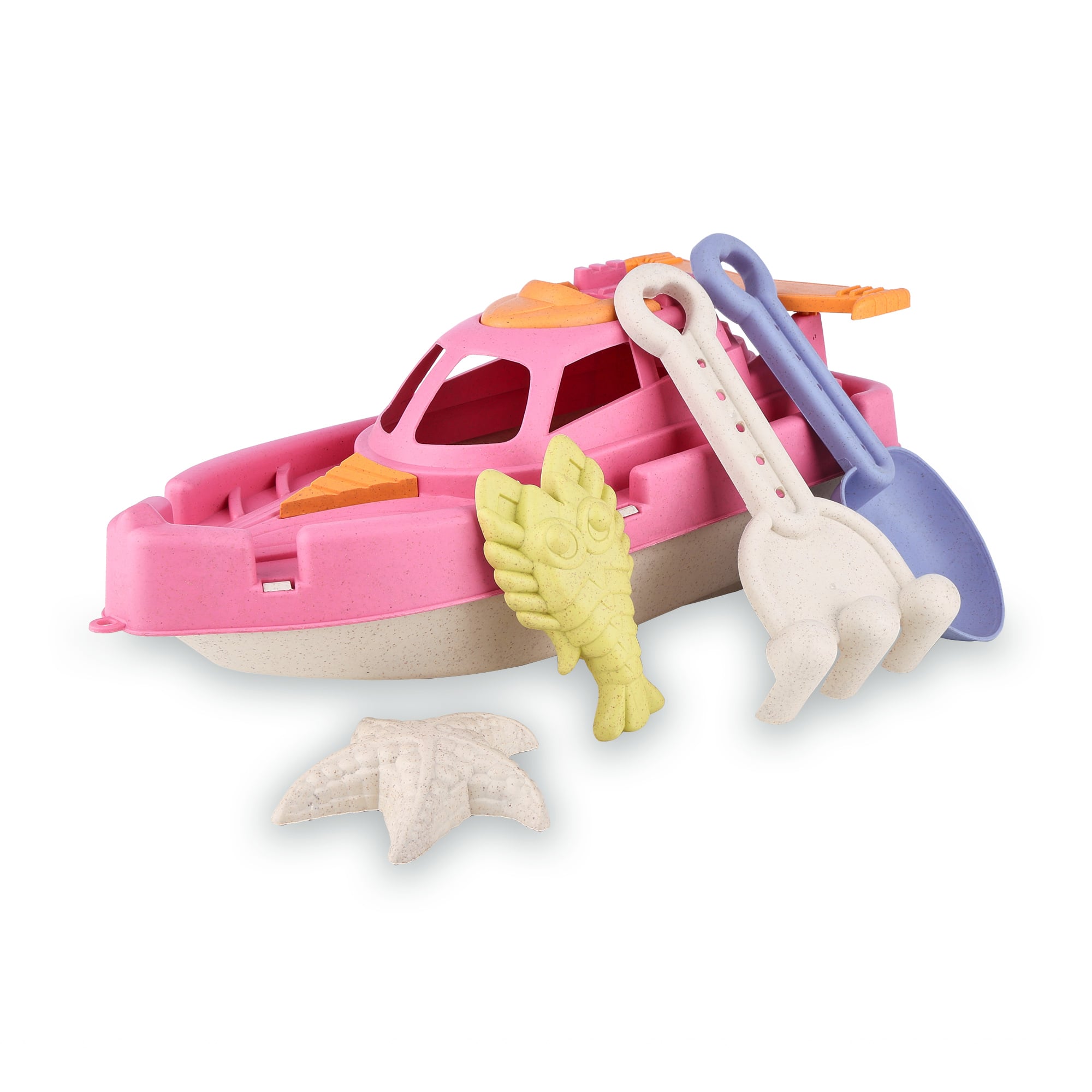 

Набір для гри з піском ranxian з катером, 5 предметів, рожевий, від 3 років, розміри катера 30*12*10 см (RX789-197)