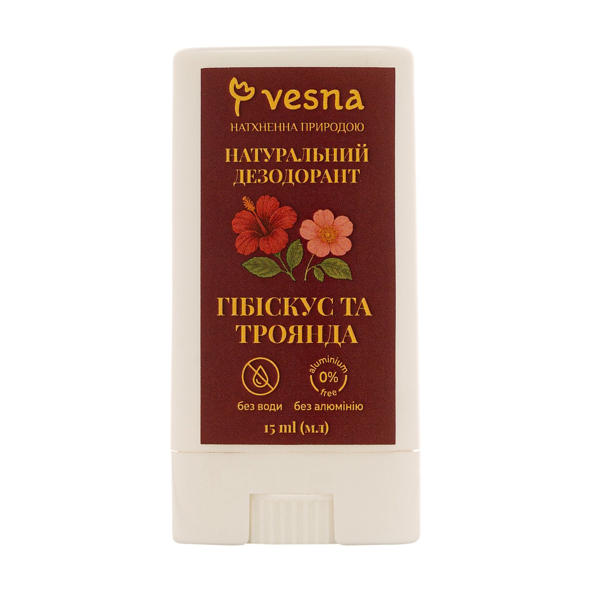 

Натуральний дезодорант Vesna Гібіскус та троянда, жіночий, 15 мл