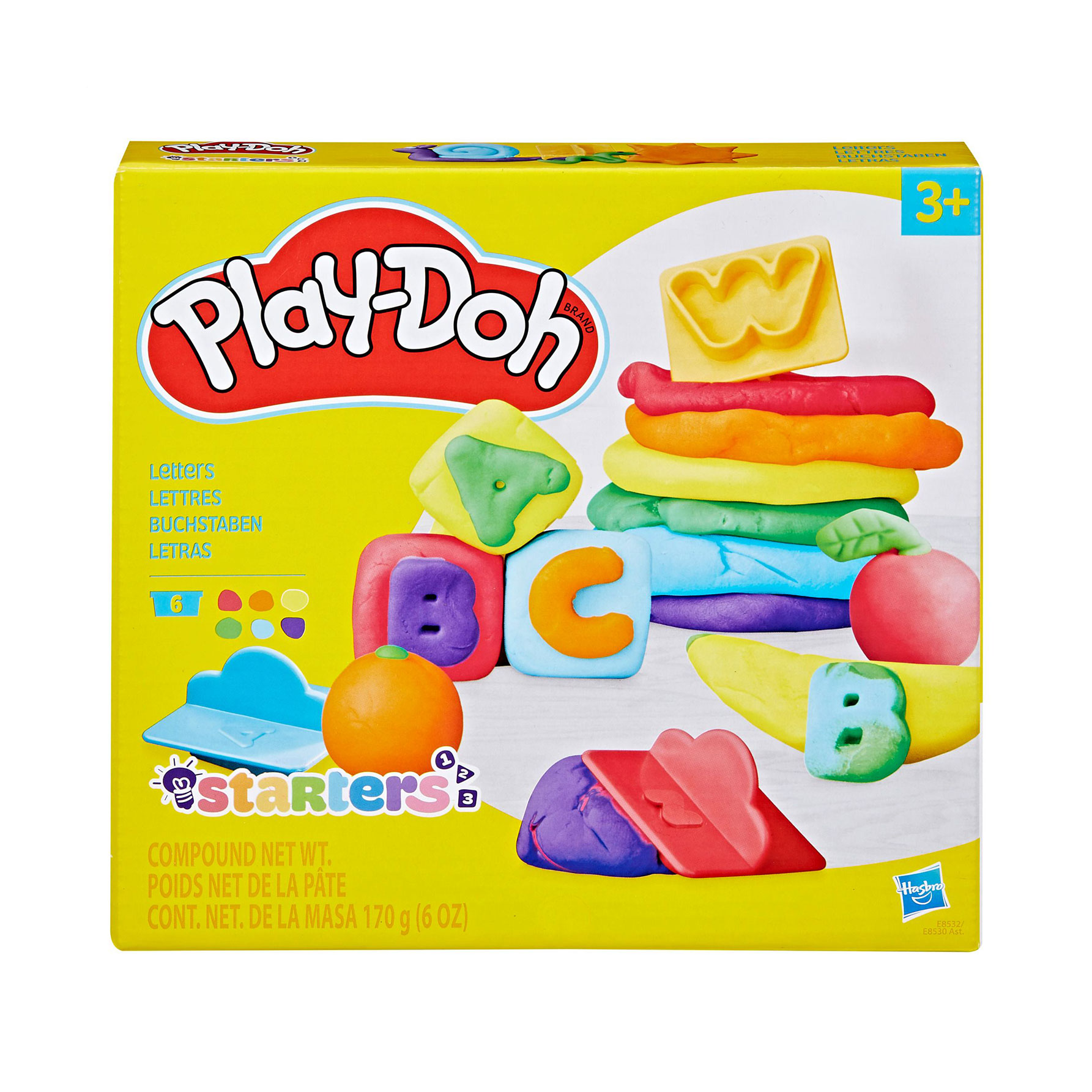 

Набір для творчості Play-Doh Starters Fundamentals Letters з масою для ліплення, від 3 років, 6 баночок (E8530/E8532)