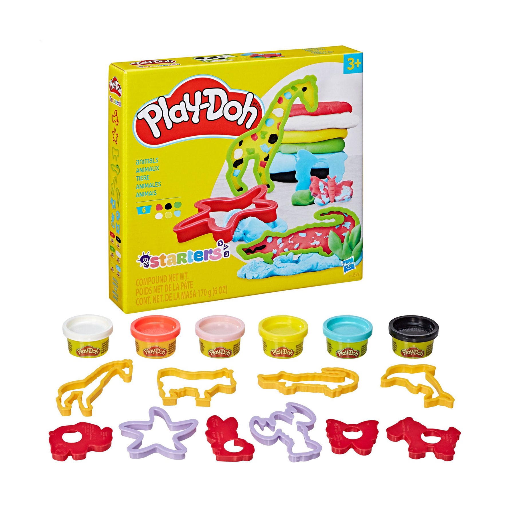 

Набір для творчості Play-Doh Starters Fundamentals Animals з масою для ліплення, від 3 років, 6 баночок (E8530/E8535)