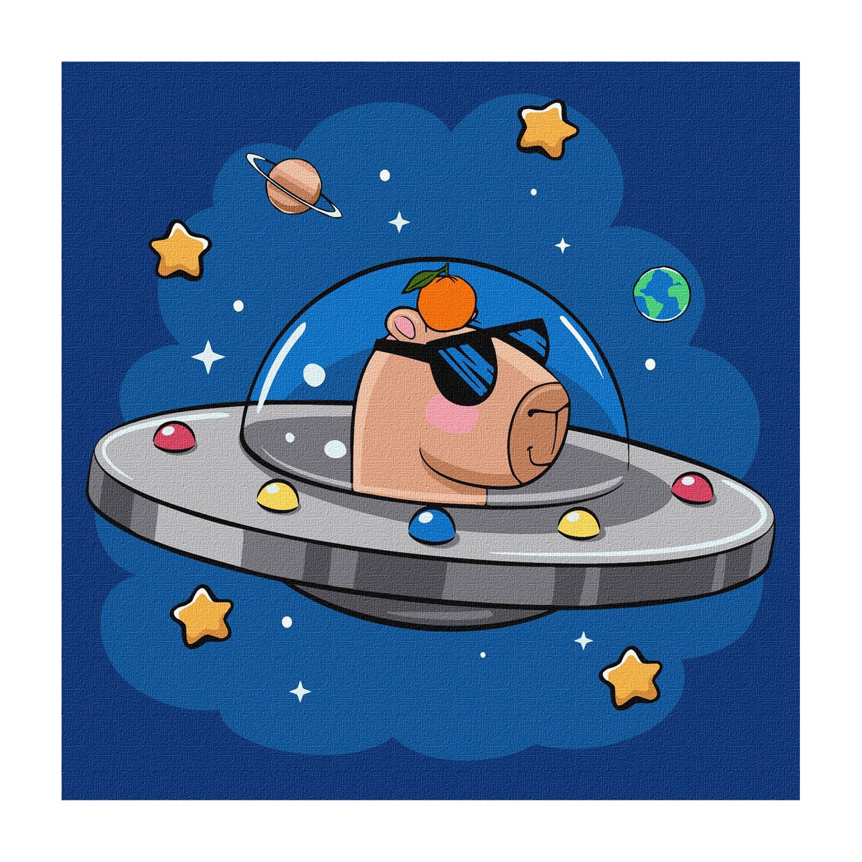 

Картина за номерами Ideyka Капібара в космічній тарілці, 30*30 см (KHO1292)