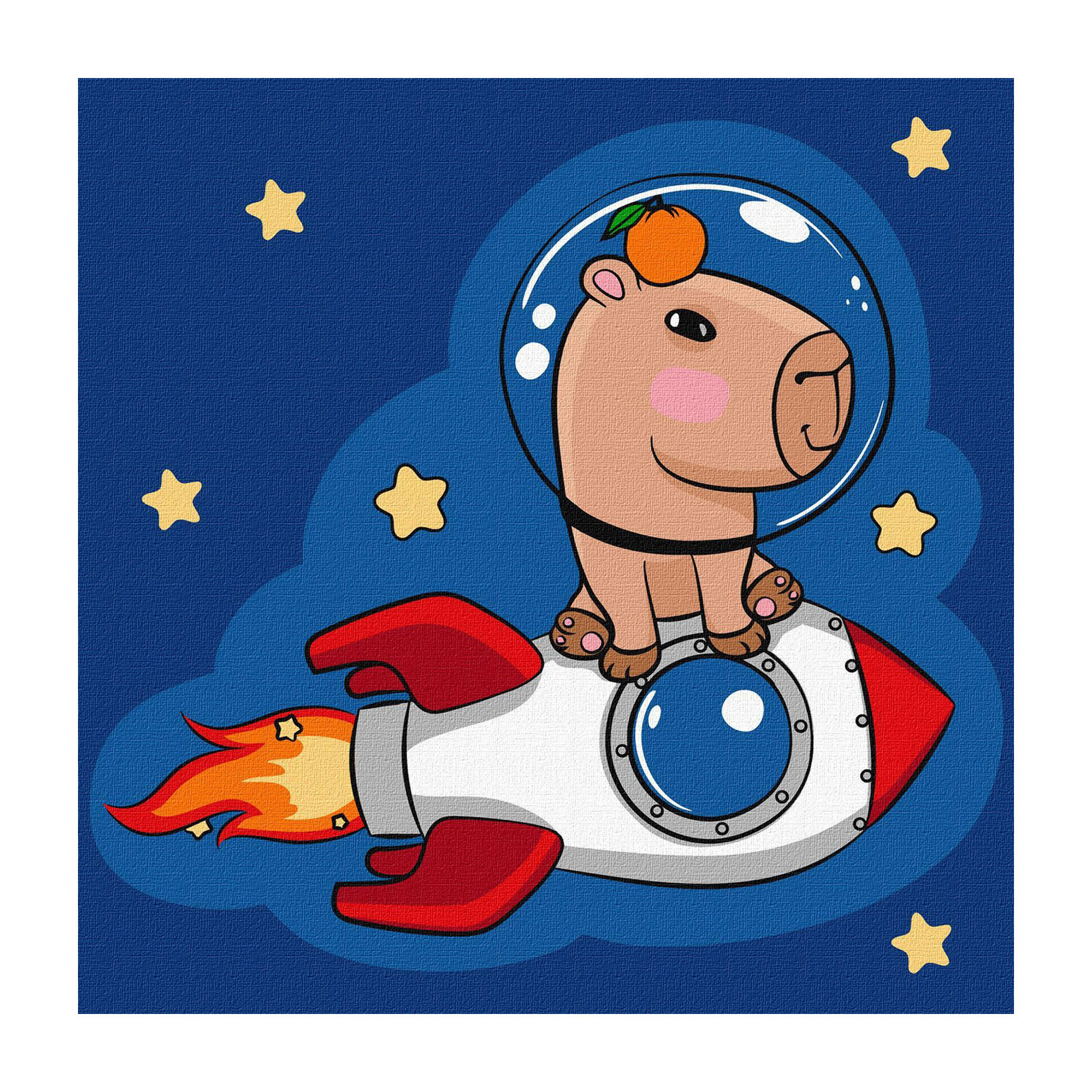 

Картина за номерами Ideyka Капібара на ракеті, 30*30 см (KHO1299)