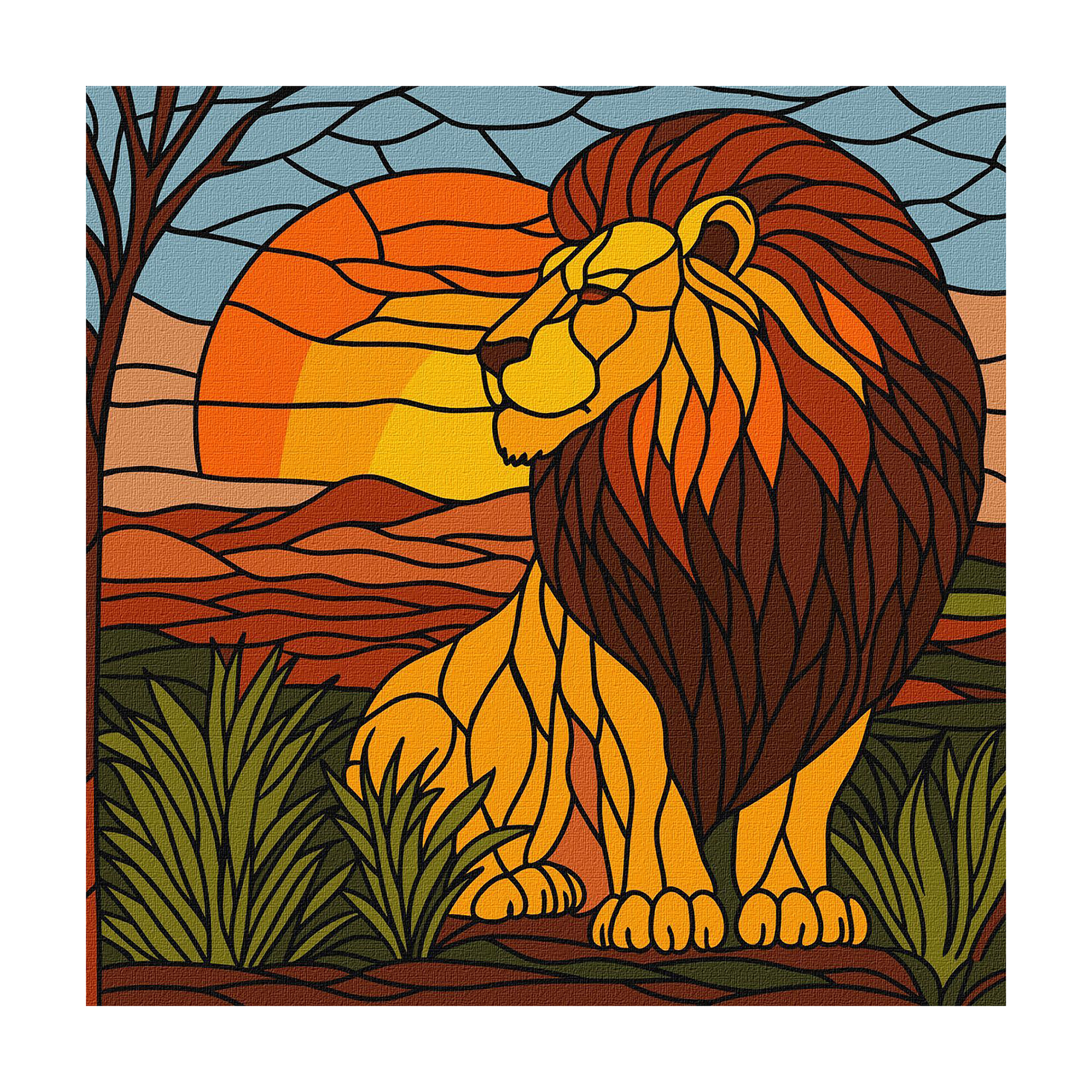 

Картина за номерами Ideyka Вітраж. Лев, 30*30 см (KHO5168)