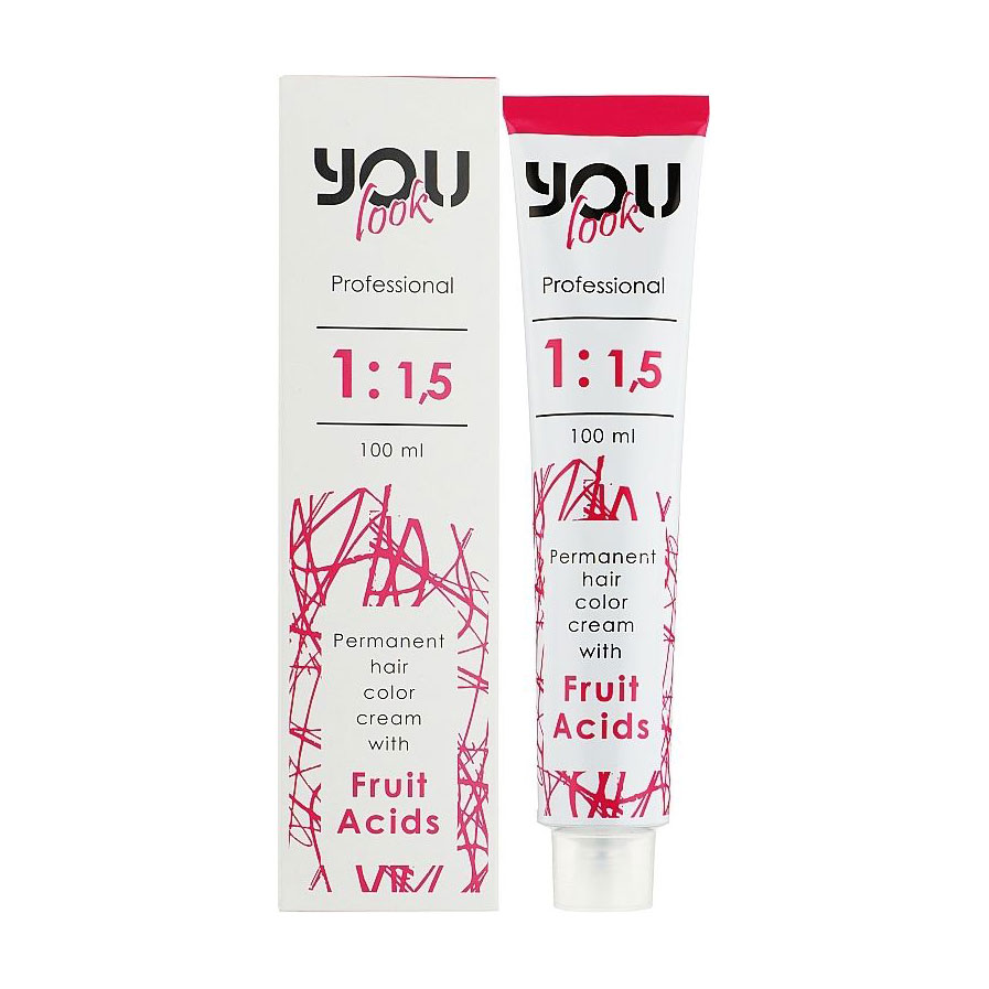 

Перманентна крем-фарба для волосся You Look Professional 1:1.5, 9.1 Дуже світлий попелястий блондин, 100 мл