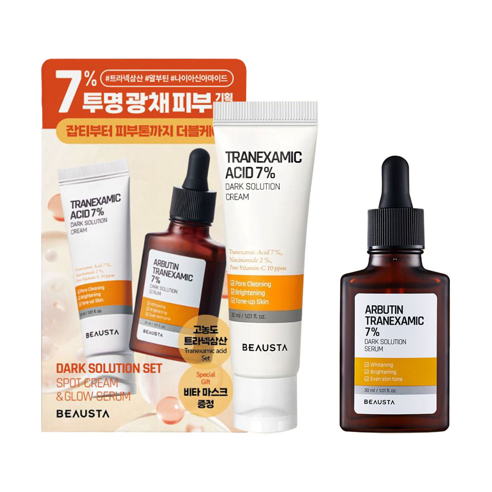 

Набір для обличчя Beausta Tranexamic Dark Solution Set (маска, 1 шт + крем, 30 мл + сироватка, 30 мл)