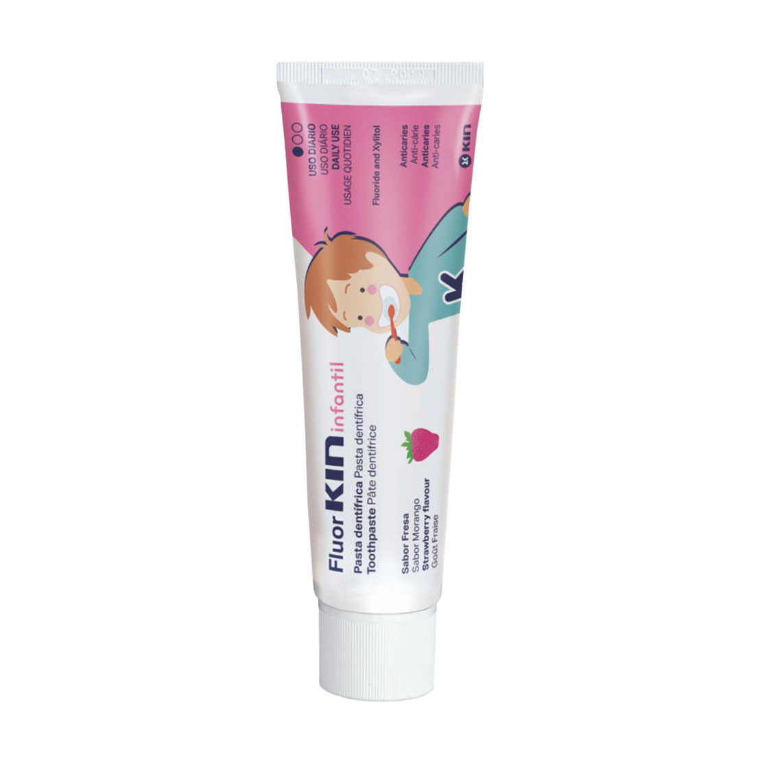 

Дитяча зубна паста Kin Fluor Infantil Anticaries Toothpaste зі смаком полуниці, 100 мл